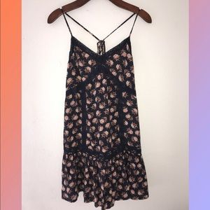Cute Strappy Navy Blue Dress from American Eagle